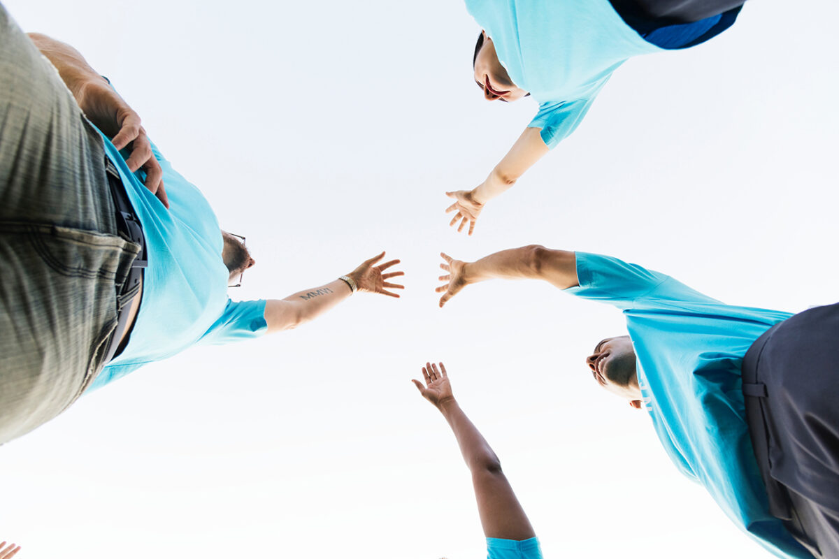 people rising their hands